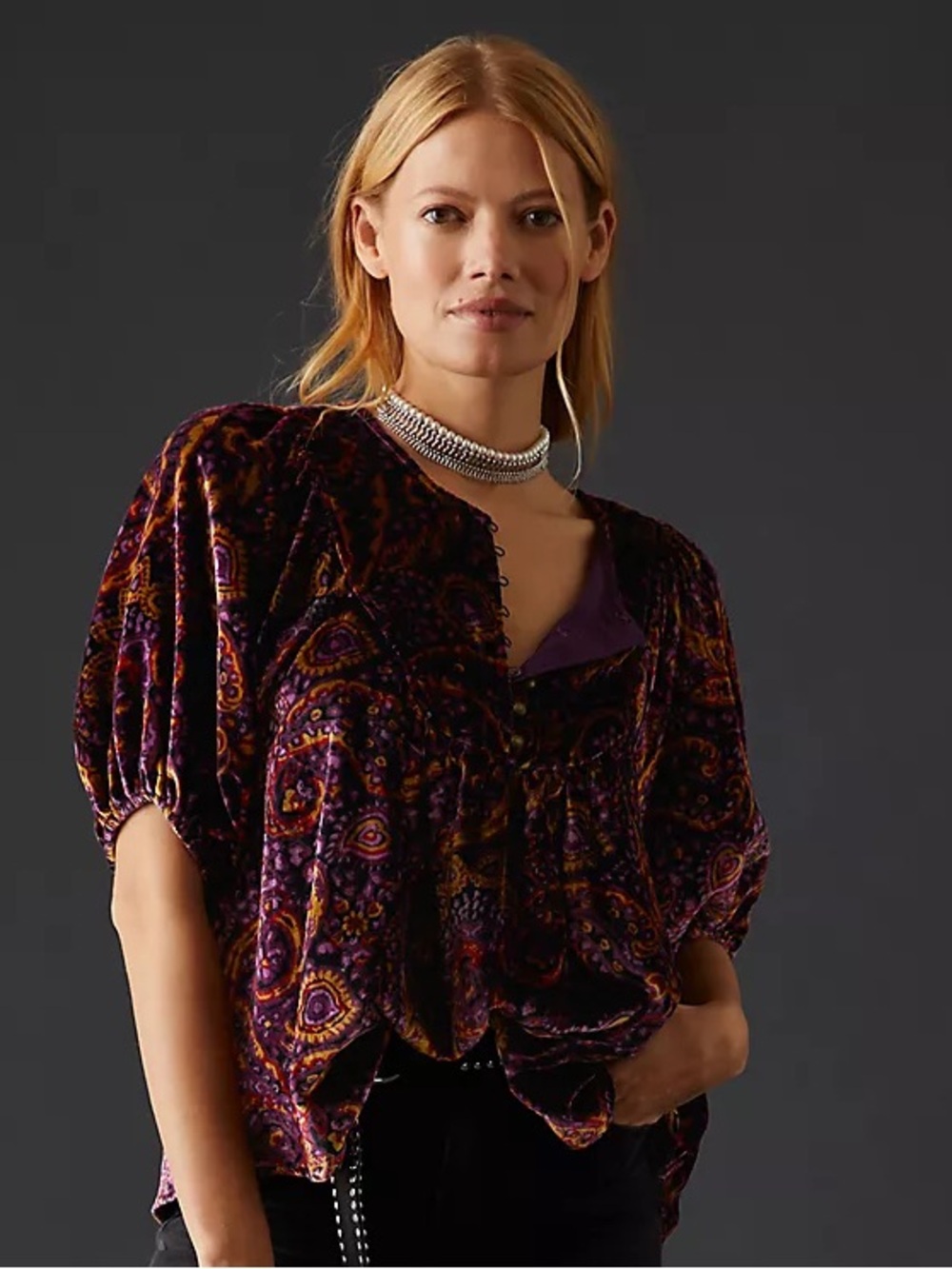 By Anthropologie Puff-Sleeve Peasant Blouse ~~ Size XS